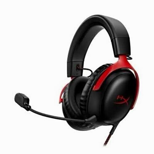 HyperX Black/Red Wired Over-Ear Gaming Headset Boom Mic Mute & Volume Control