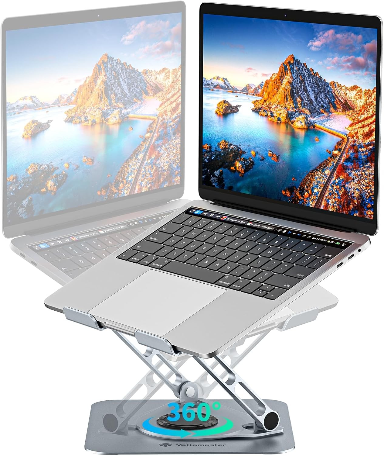 Yottamaster Adjustable Laptop Stand, 360° Rotating Aluminum Desk Stand
