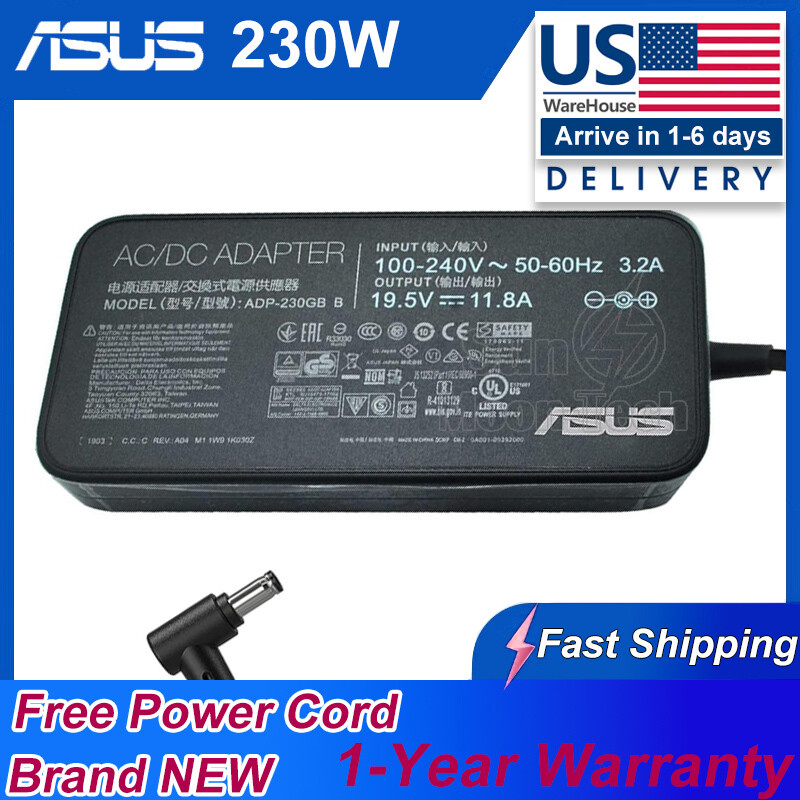 Genuine ASUS G531GW-AL023T ROG 230W Laptop Charger ADP-230GB B AC Adapter