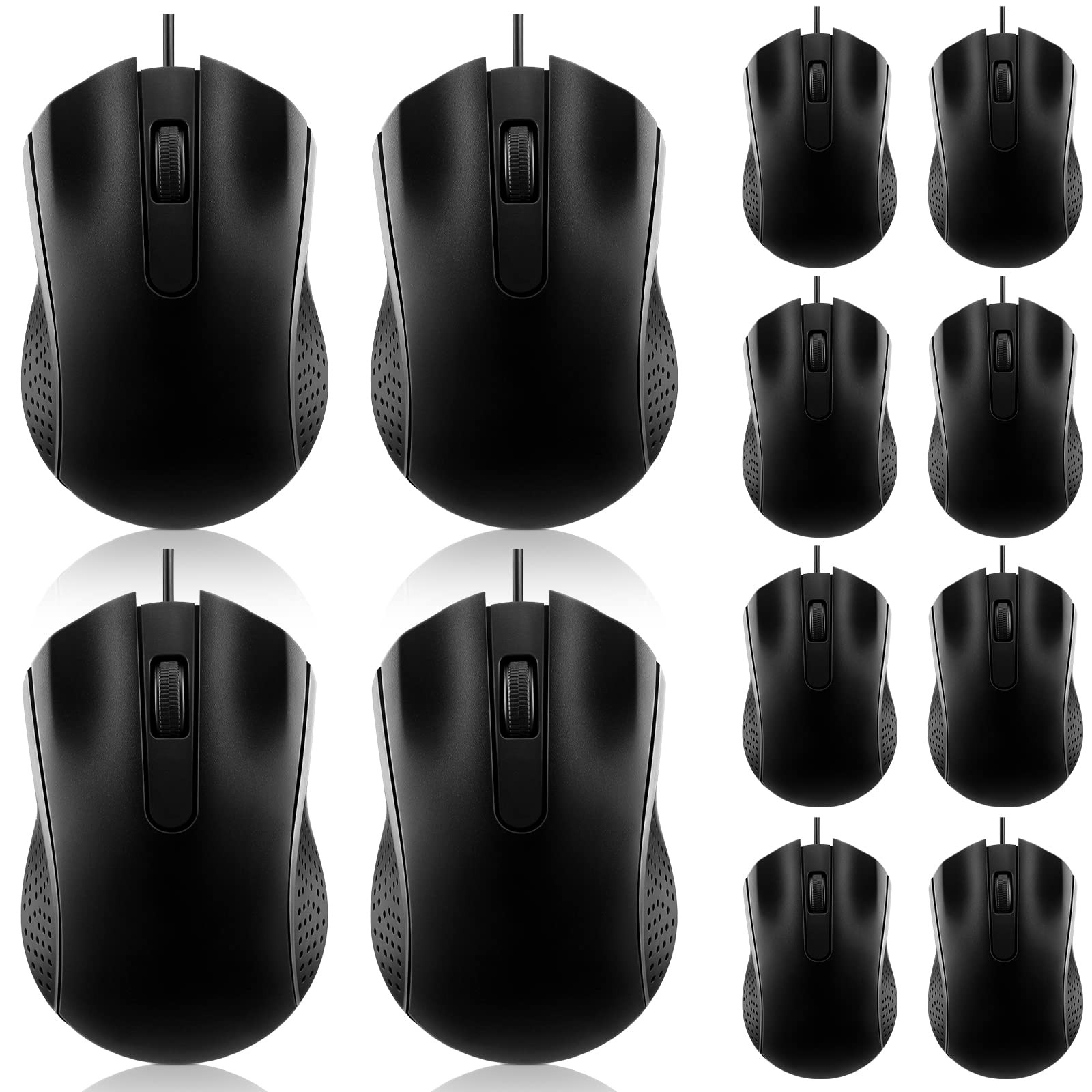 12 PCS Wired Computer Mouse Bulk USB Ergonomic Plug And Play Mice PC Laptop