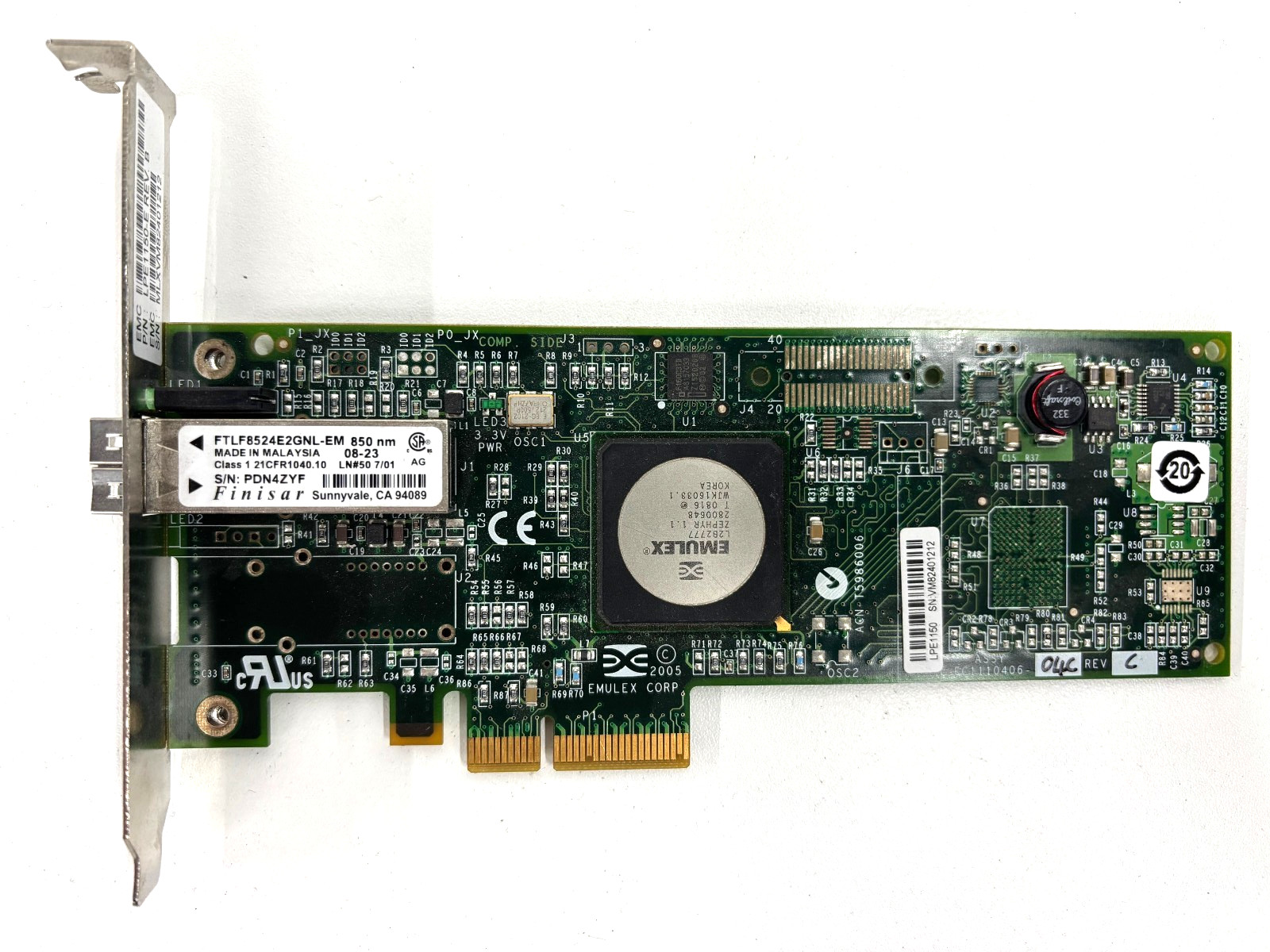Emulex Light Pulse LPE1150-E 4Gb PCIe 1-Port Fibre Channel Host Bus Adapter Card