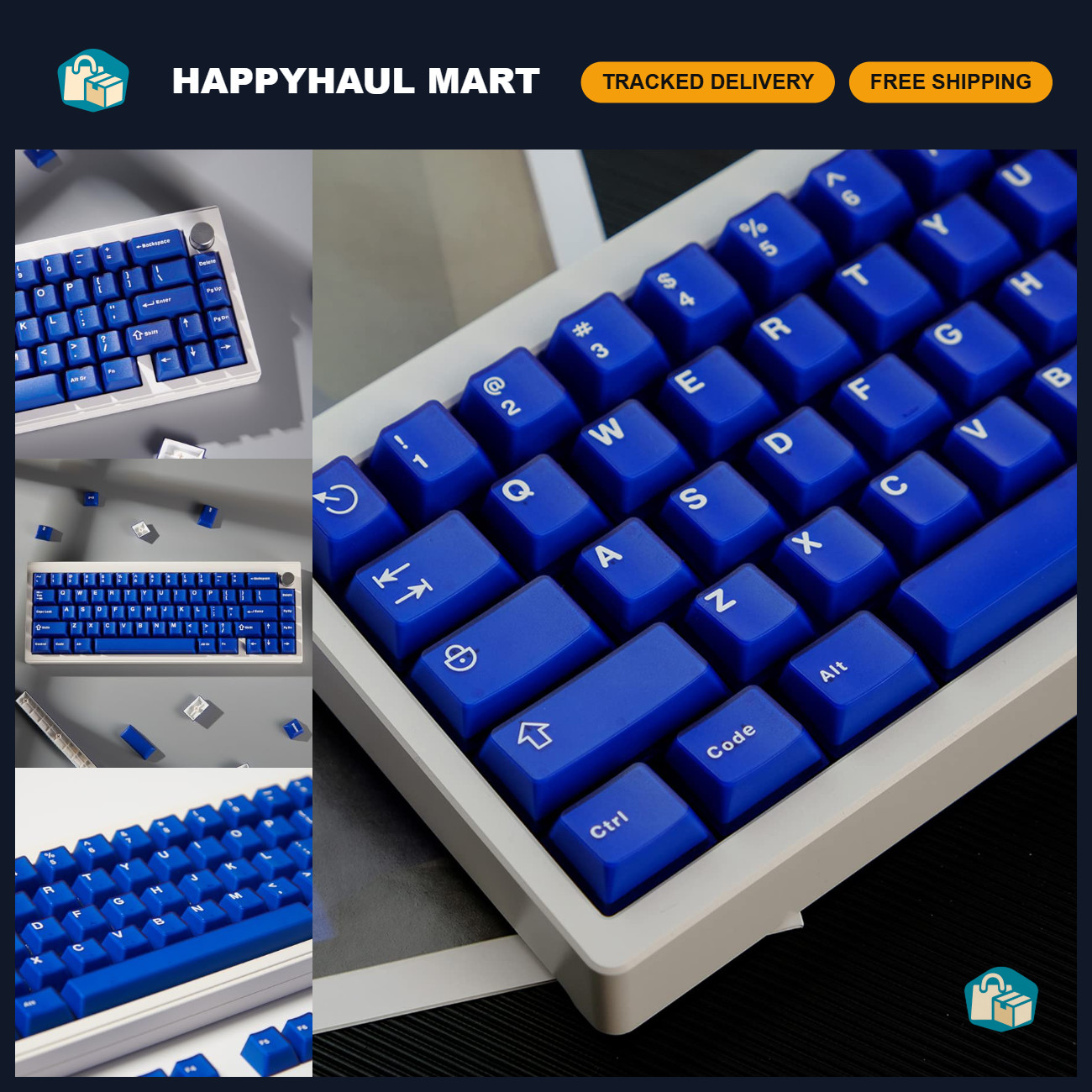 114 Keys Blue Jelly Doubleshot Translucent Keycaps - Cherry Profile Gaming Upgra