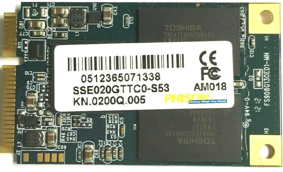Phison 20gb  SSE020GTTC0-S53  Internal mSATA SSD Drive  KN.0200Q.005