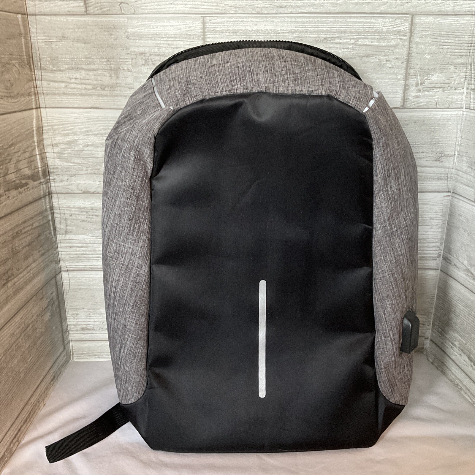 Anti Theft Backpack For Travel School Business USB Charging Port Grey And Black
