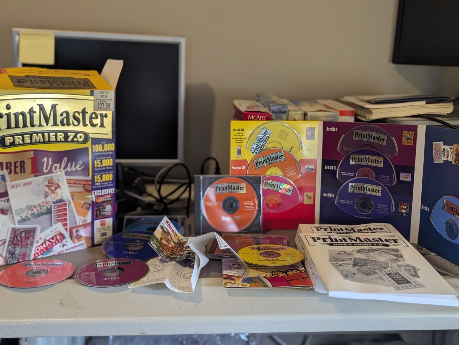 Vintage PrintMaster Premier 7.0 – Complete 7-CD Set w/ Art Discs, Manuals