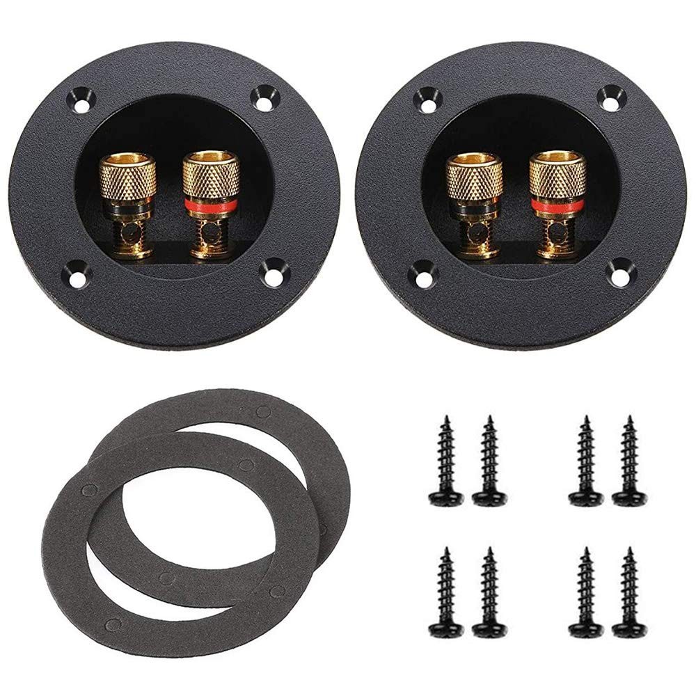 YTYKINOY 2 Pcs 3” Round Speaker Box Terminal Cup, Binding 3 inches, Black