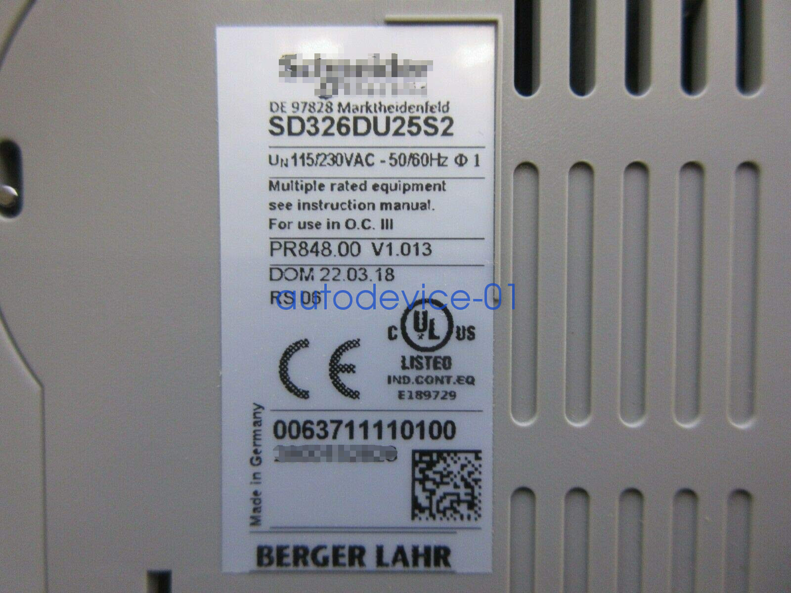 1PC New Berger Lahr SD326DU25S2 Servo Drive Expedited Shipping DHL/FedEx