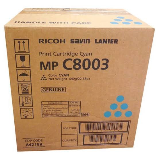 (No-Tariff) Ricoh MP C8003 Toner Cartridge 842199 Cyan  Genuine OEM Sealed