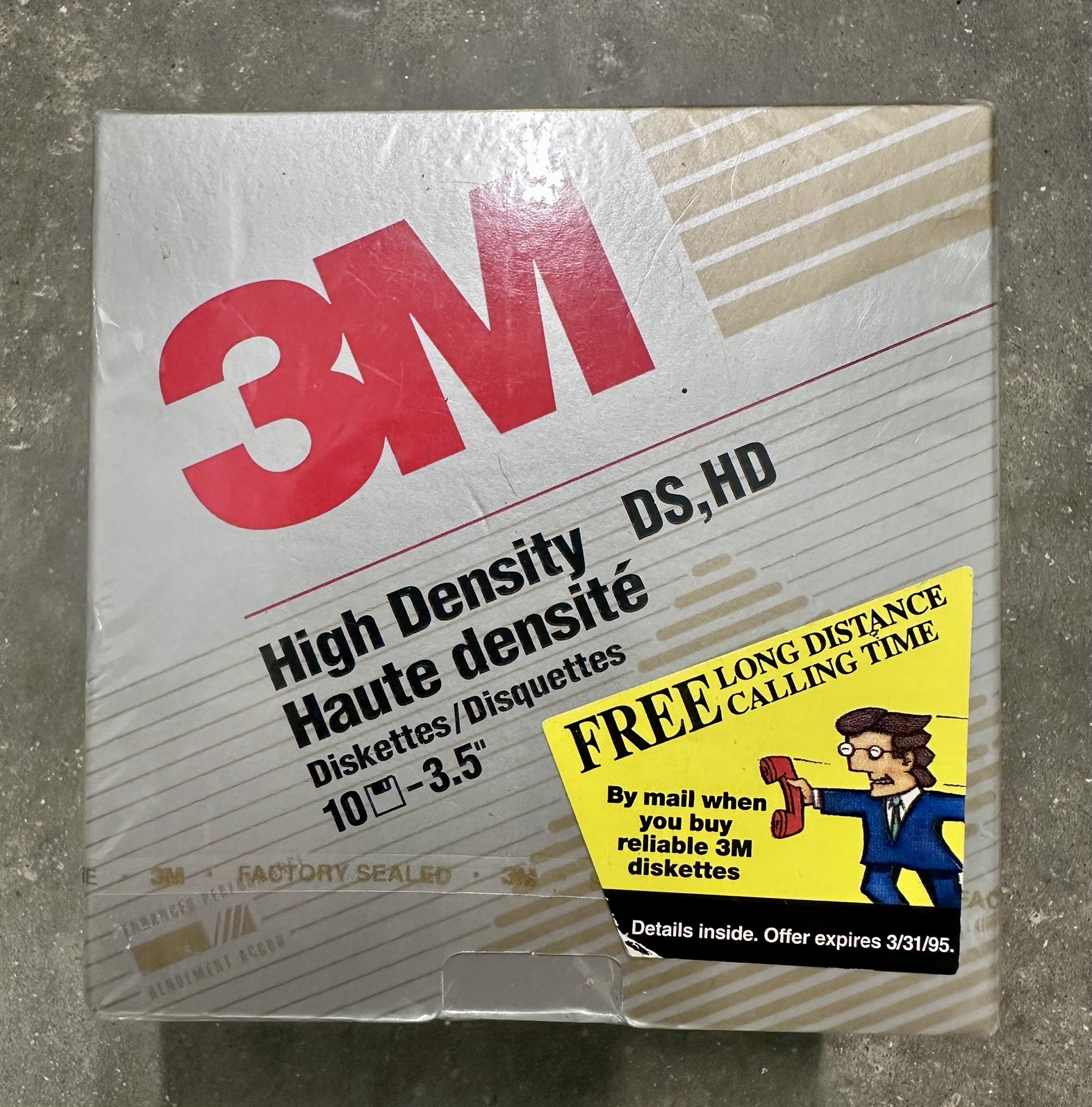 3M High Density 3.5" Diskettes 10 Pack Formatted DS HD NEW sealed NOS 