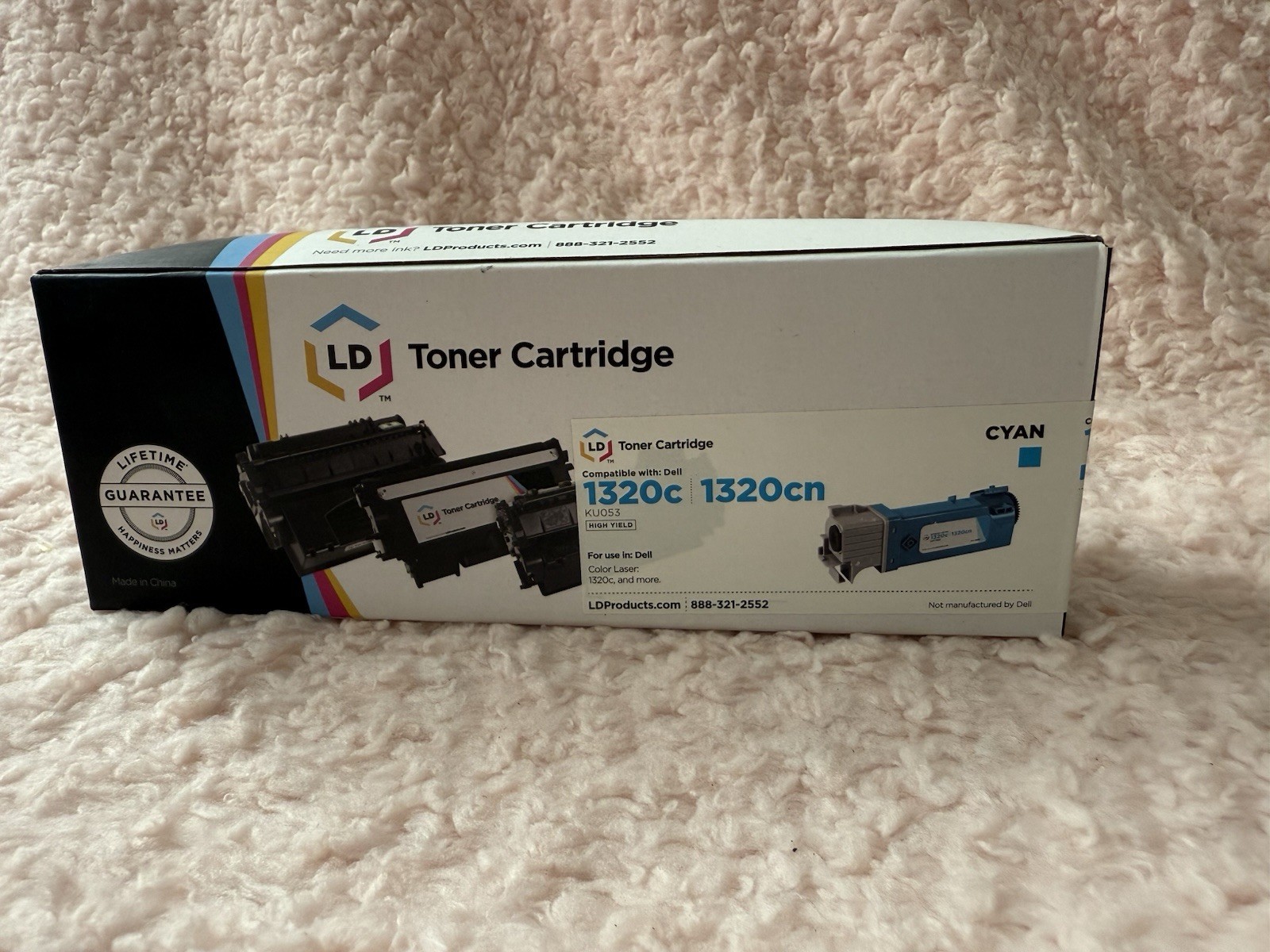 LD Toner Cartridge Compatible With Dell 1320C 1320Cn Cyan Replacement High Yield
