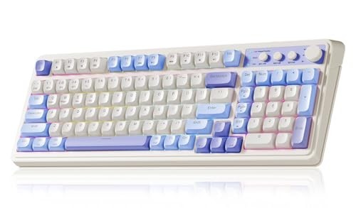 99 Key Purple Wireless Gaming Keyboard with Number Pad, RGB Backlit