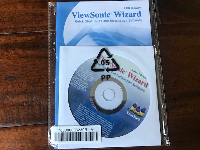 ViewSonic Wizard VG730m LCD Display User Guide & Installation Software CD NEW