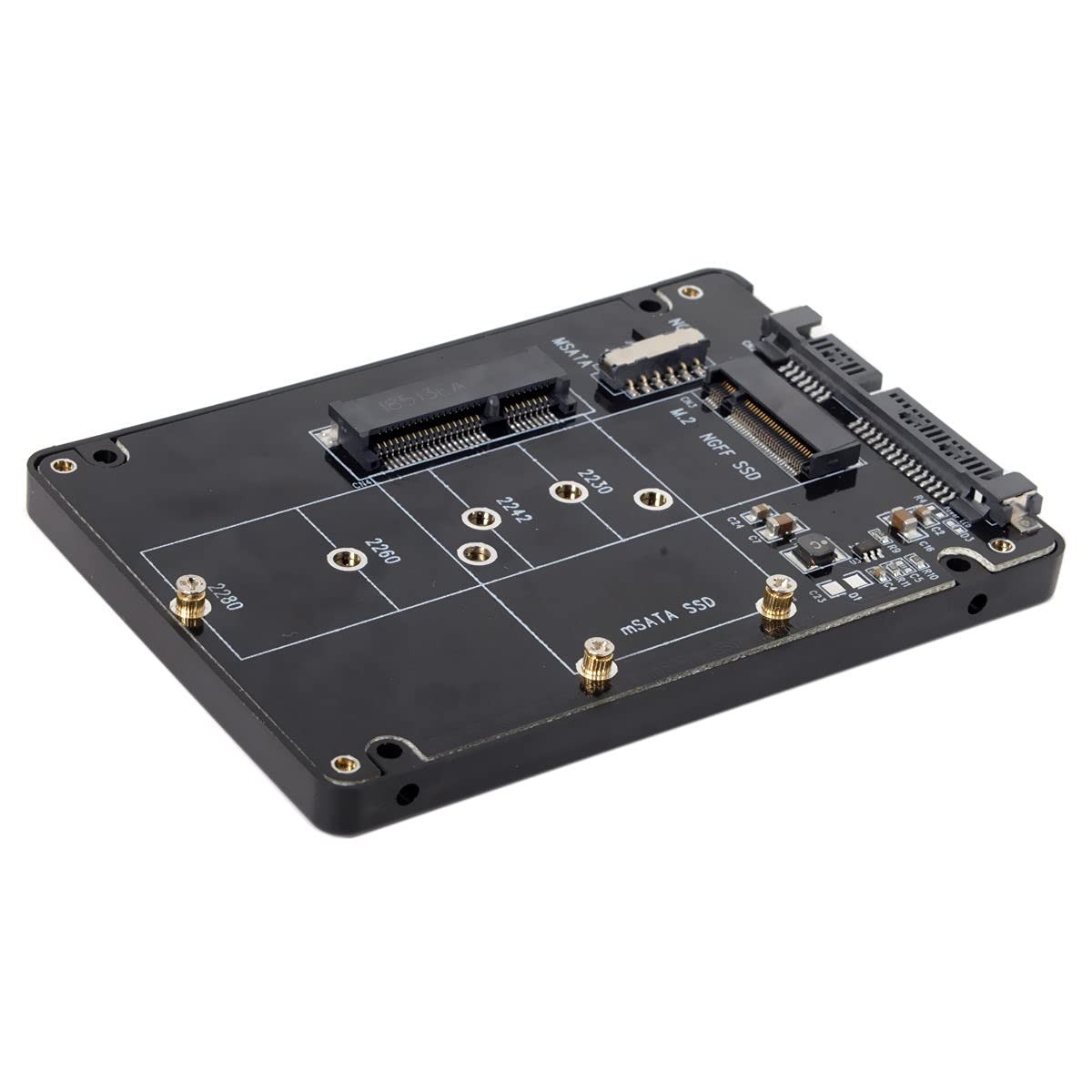 Combo M.2 NGFF B-Key & mSATA SSD to SATA 3.0 Adapter Converter Case Enclosure...