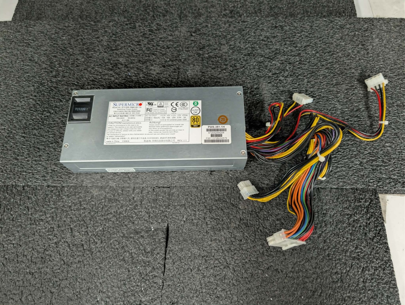 Supermicro PWS-351-1H 350W 1U Multi-Output Server Power Supply 80 PLUS Gold