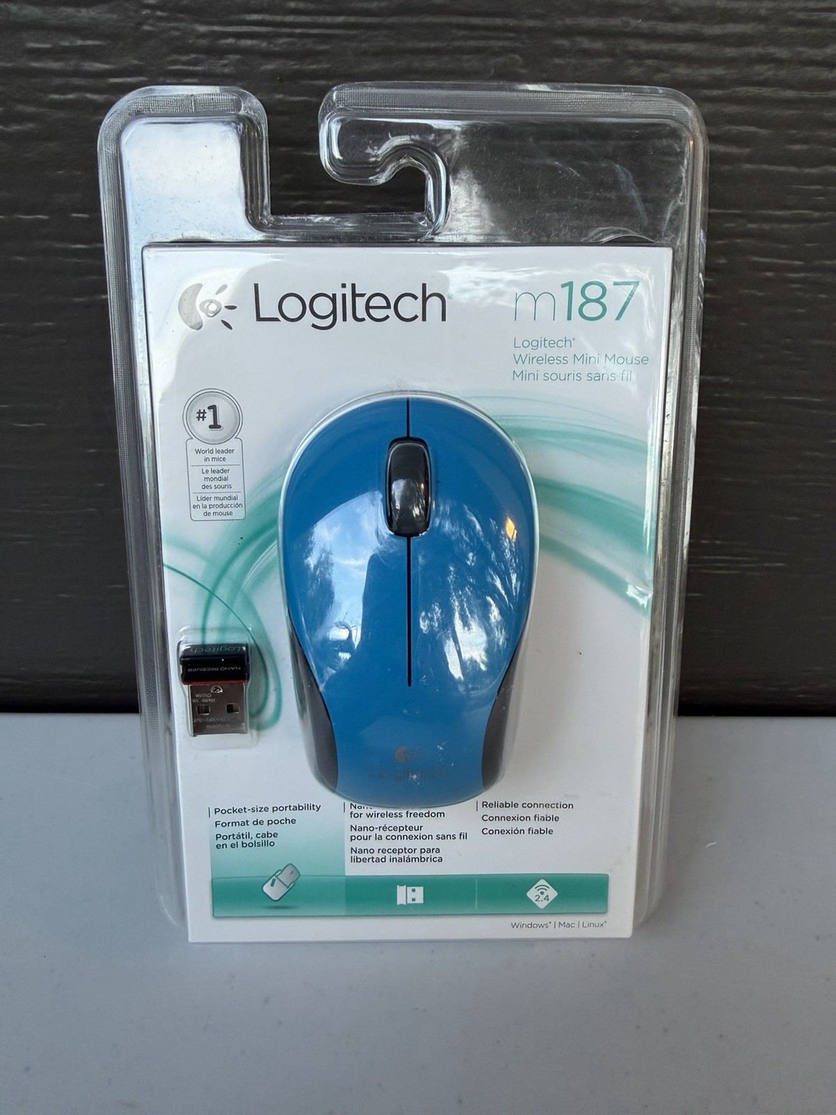 Logitech - M187 - Wireless Optical MINI Mouse with Nano Receiver - Blue