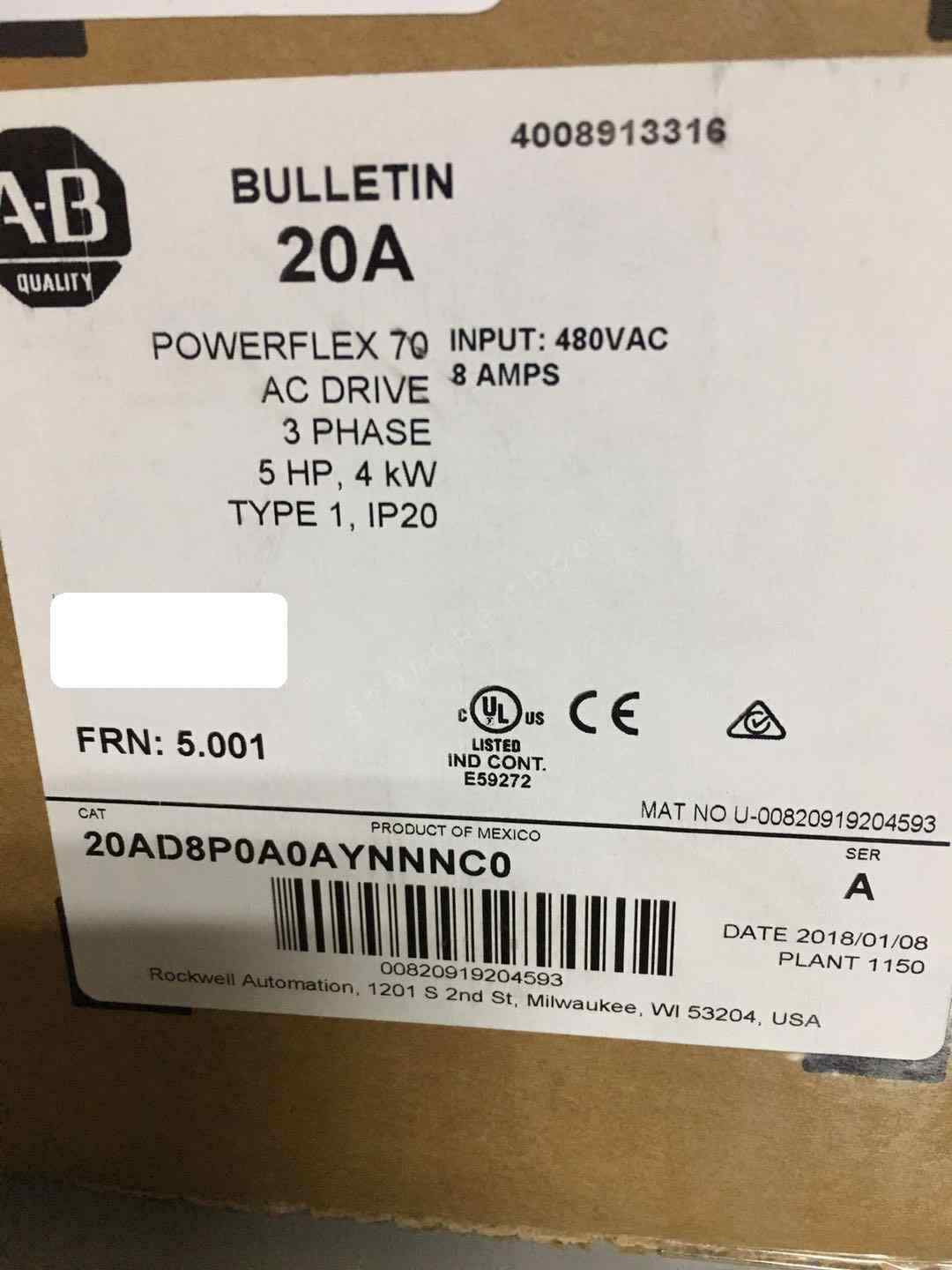 1PCS NEW  20AD8P0A0AYNNNC0  Via DHL or Fedex