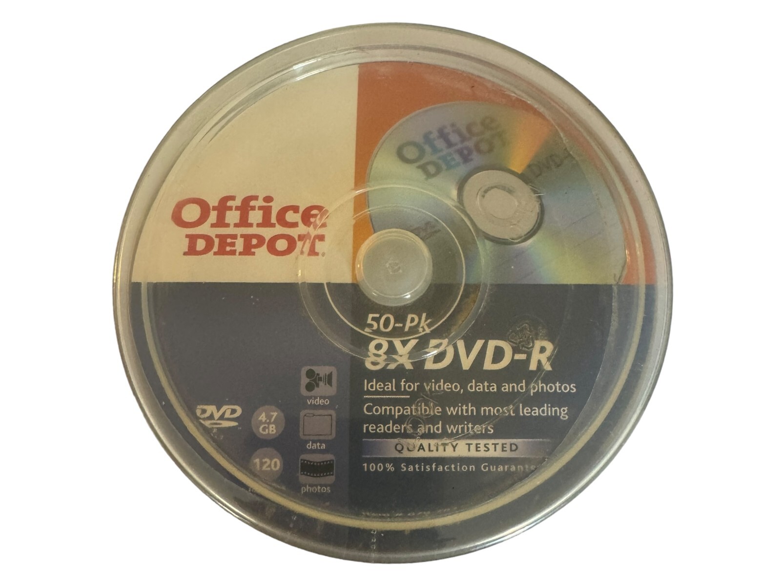 Office Depot 50 PK 8X DVD-R Video Data Photos 4.7 GB 120 Minutes Blank Brand New