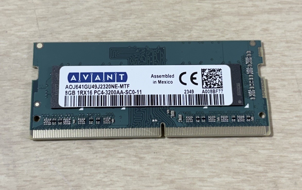 Avant 8GB DDR4 PC4-3200 SO-DIMM 260-Pin Laptop RAM AOJ641GU49J2320NE-MTF