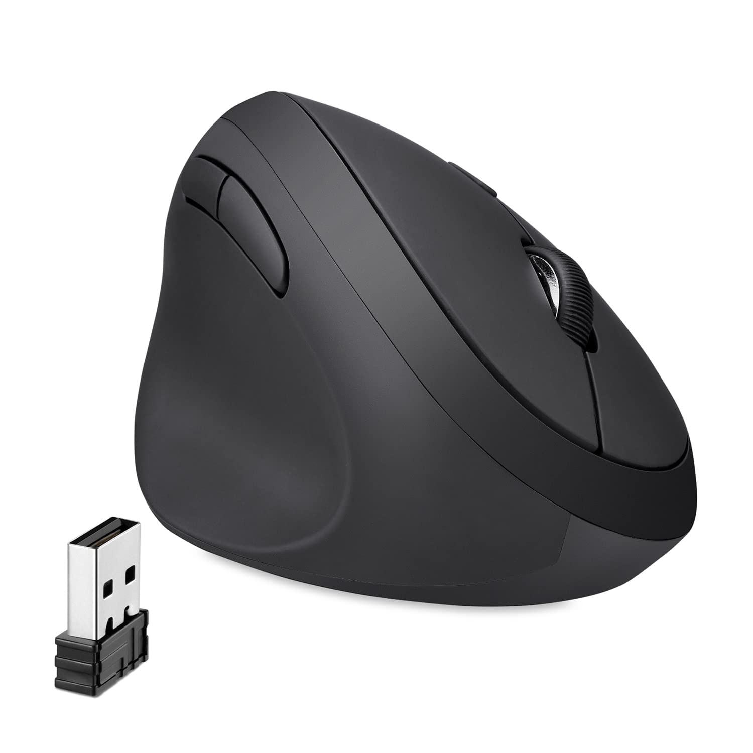 Perixx Perimice719L, Left Handed Wireless Vertical Mouse, Portable Size for L...