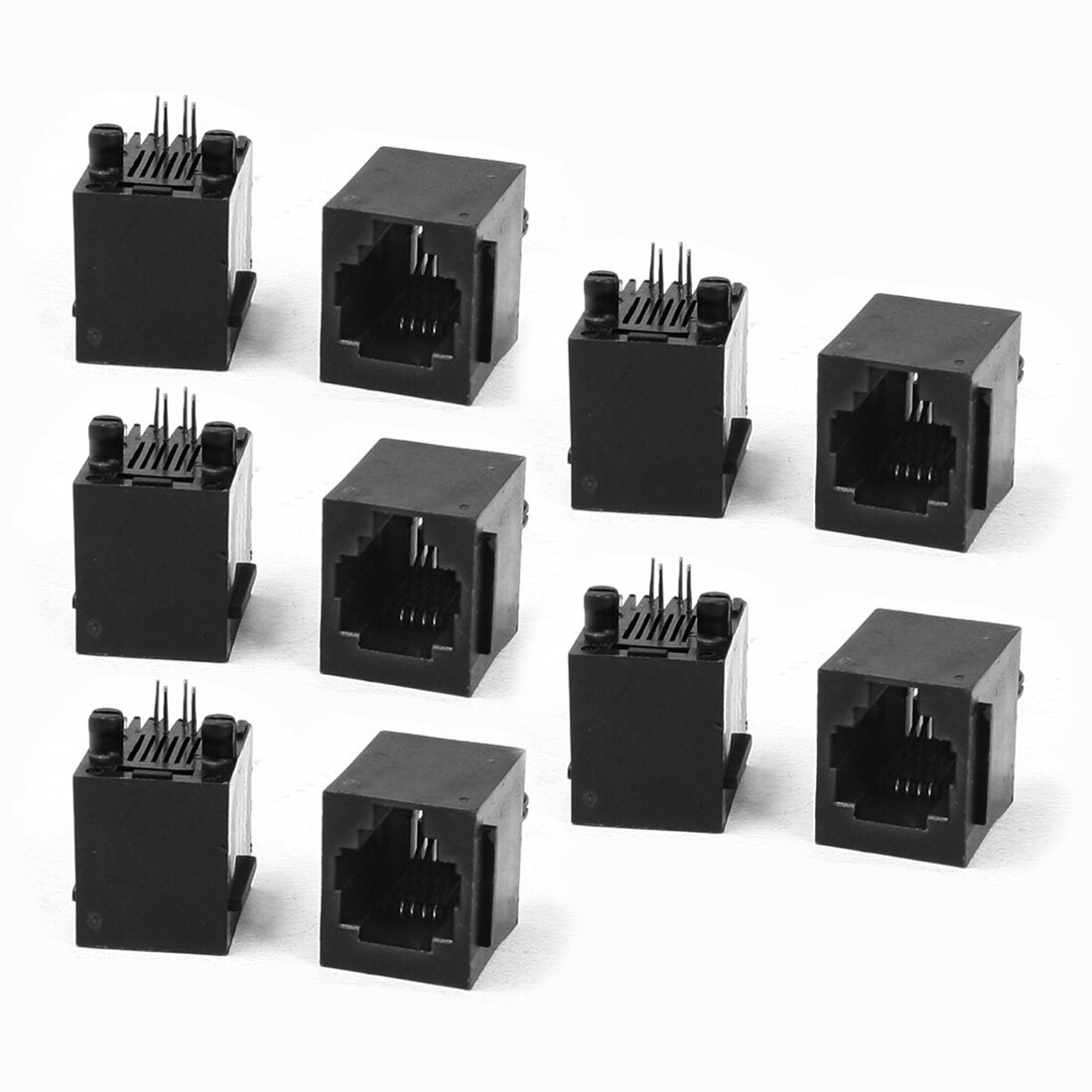 10 Pieces RJ11 4 Pin Modular Network PCB Jack Vertical Ports Sockets