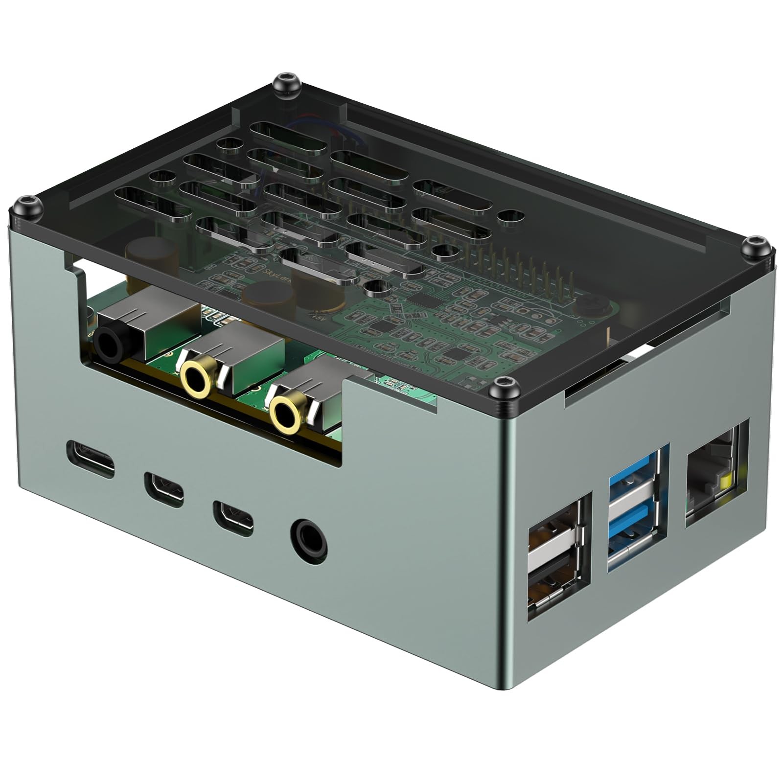 Aluminum Alloy Case for Raspberry Pi 4 - Compatible with DAC/DAC PRO/AMP/AMP ...