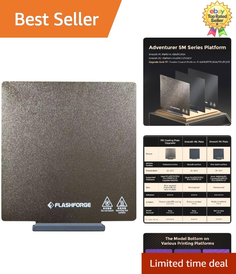 Smooth PEI & PC Platform for Adventurer 5M Series - Seamless Printing Solutions