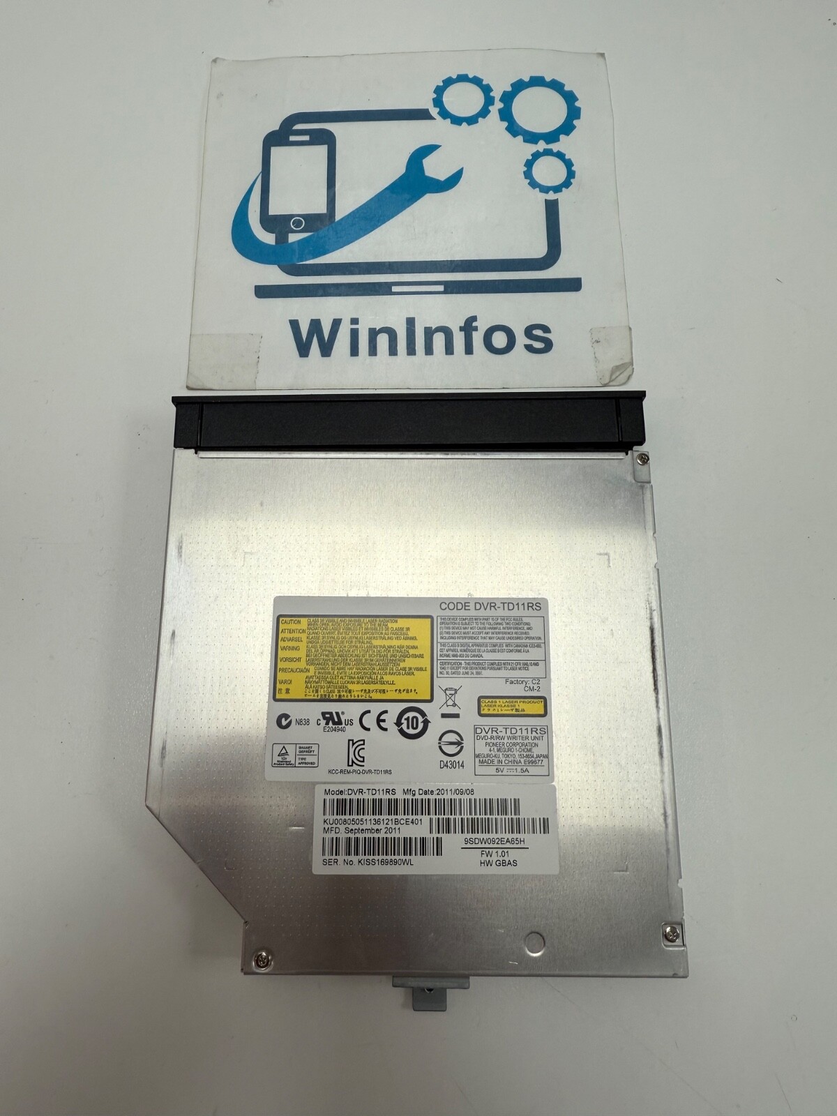 DVD Reader Burner R/W SATA DVR-TD11RS Packard Bell Easynote TK87 (PEW91)
