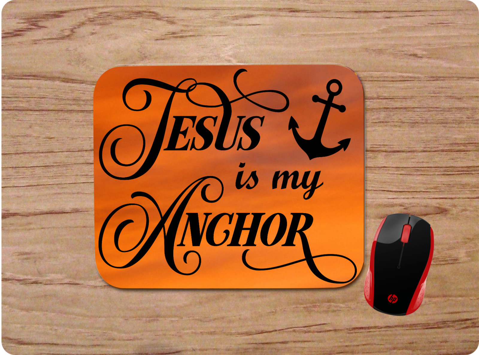 JESUS IS MY ANCHOR INSPIRATIONAL RELIGIOUS VERSE CUSTOM PC MOUSE PAD DESK MAT