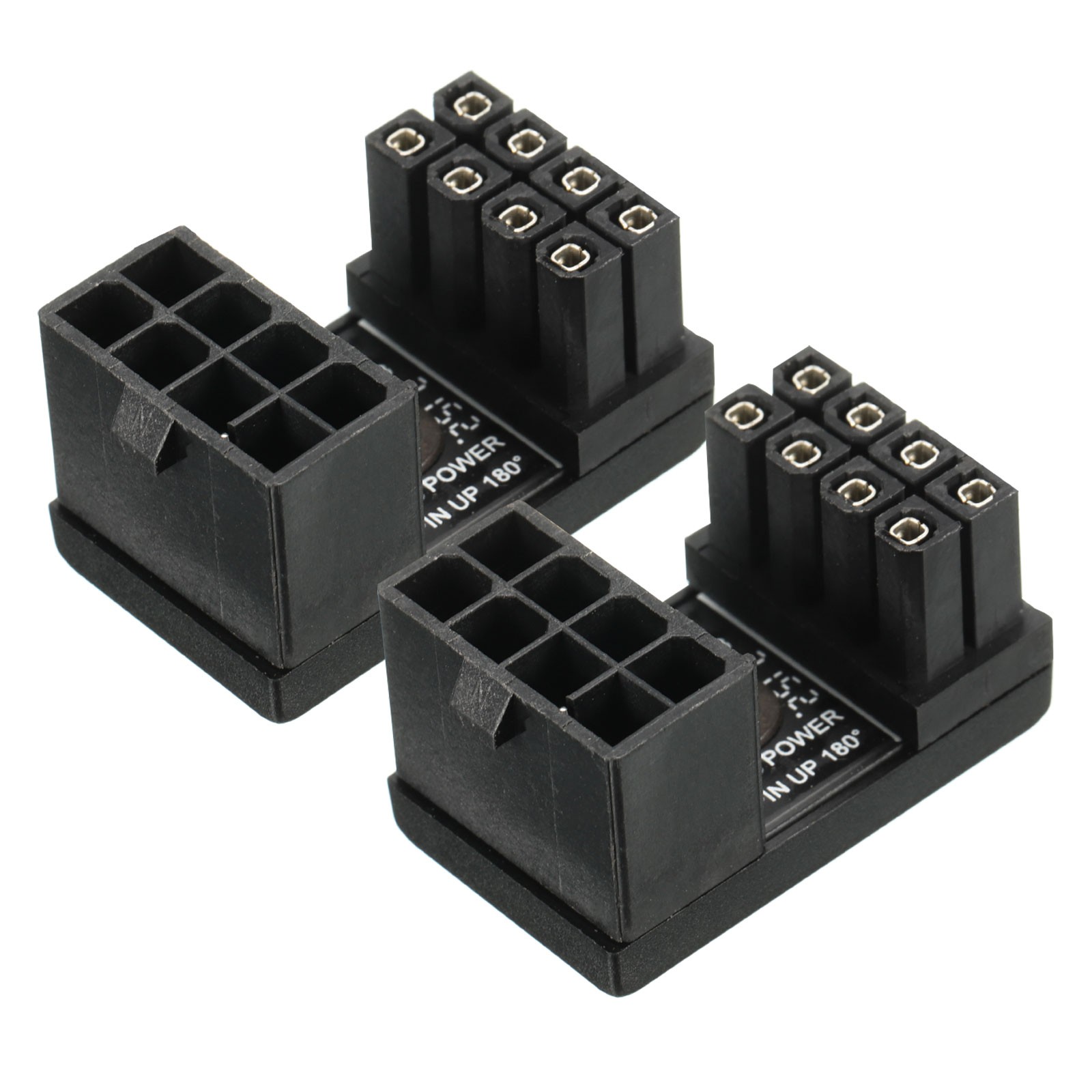 ATX 8 Pin Female to 8Pin Male 180 Degree Angled Power Adapters 2Pcs