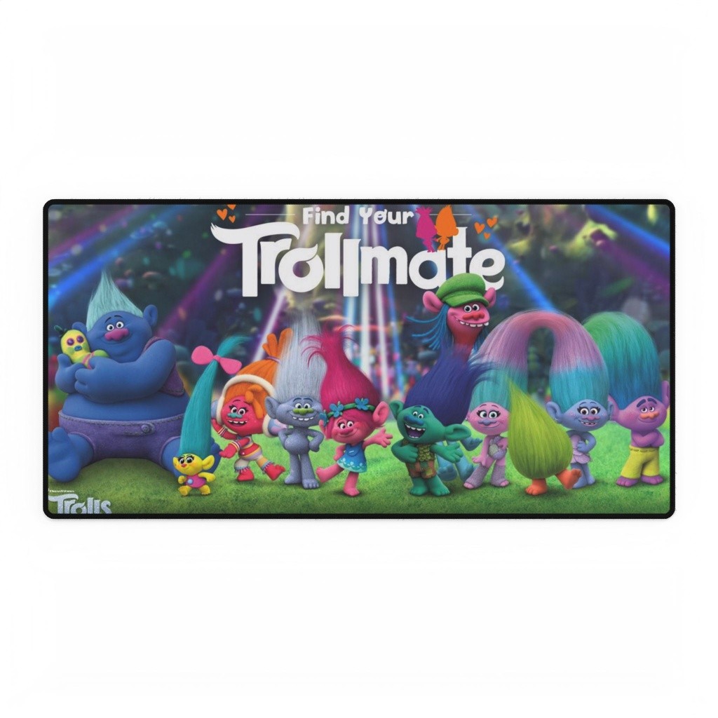 DreamWorks Trolls Find Your Trollmate Movie Logo Mouse Pad Desk Mats