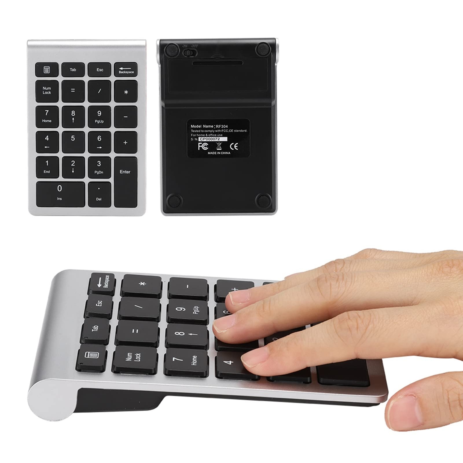 22-Keys Wireless Number Pads, Wireless Mini Keyboard RF304-22 Keys Numeric Ke...