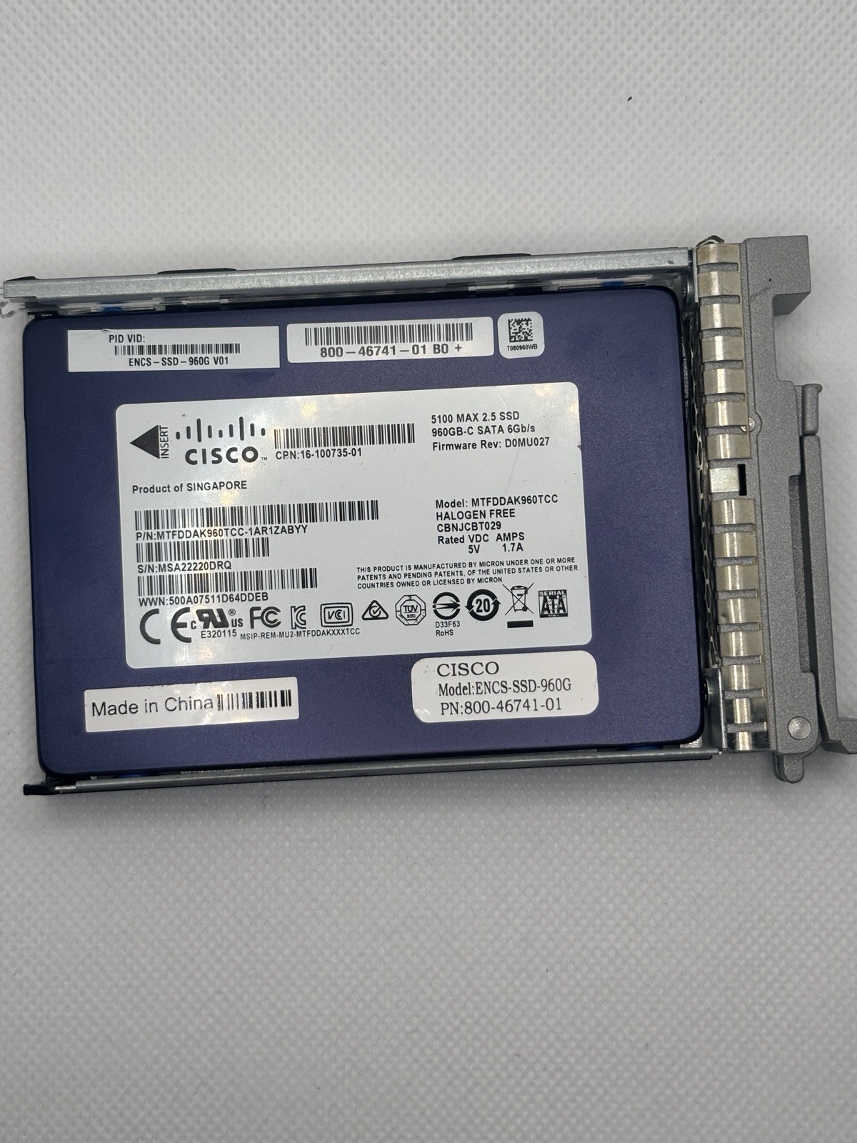 MICRON 5100 MAX TCG-E SSD 1Tb SATA 6Gb/s 2.5" internal ssd (cisco server pull)