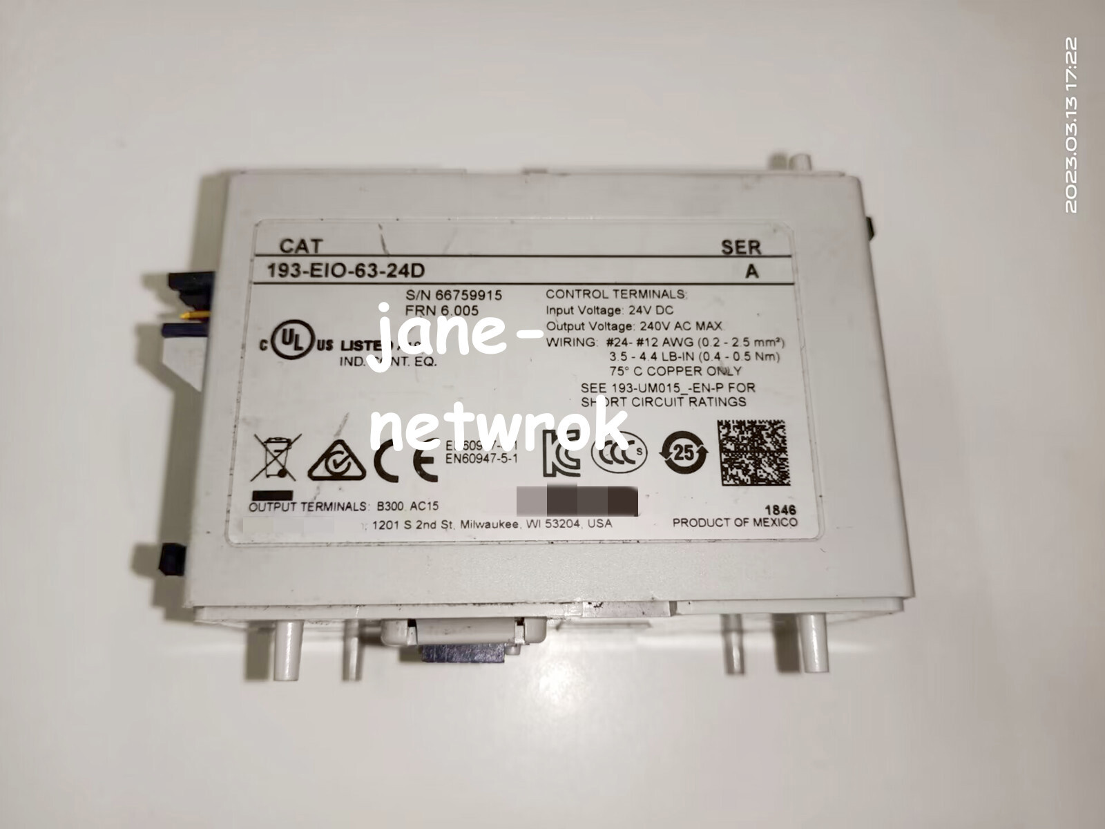 1pc USED 193-EIO-63-24D 193-EI0-63-24D Fast Shipping By FedEx or DHL