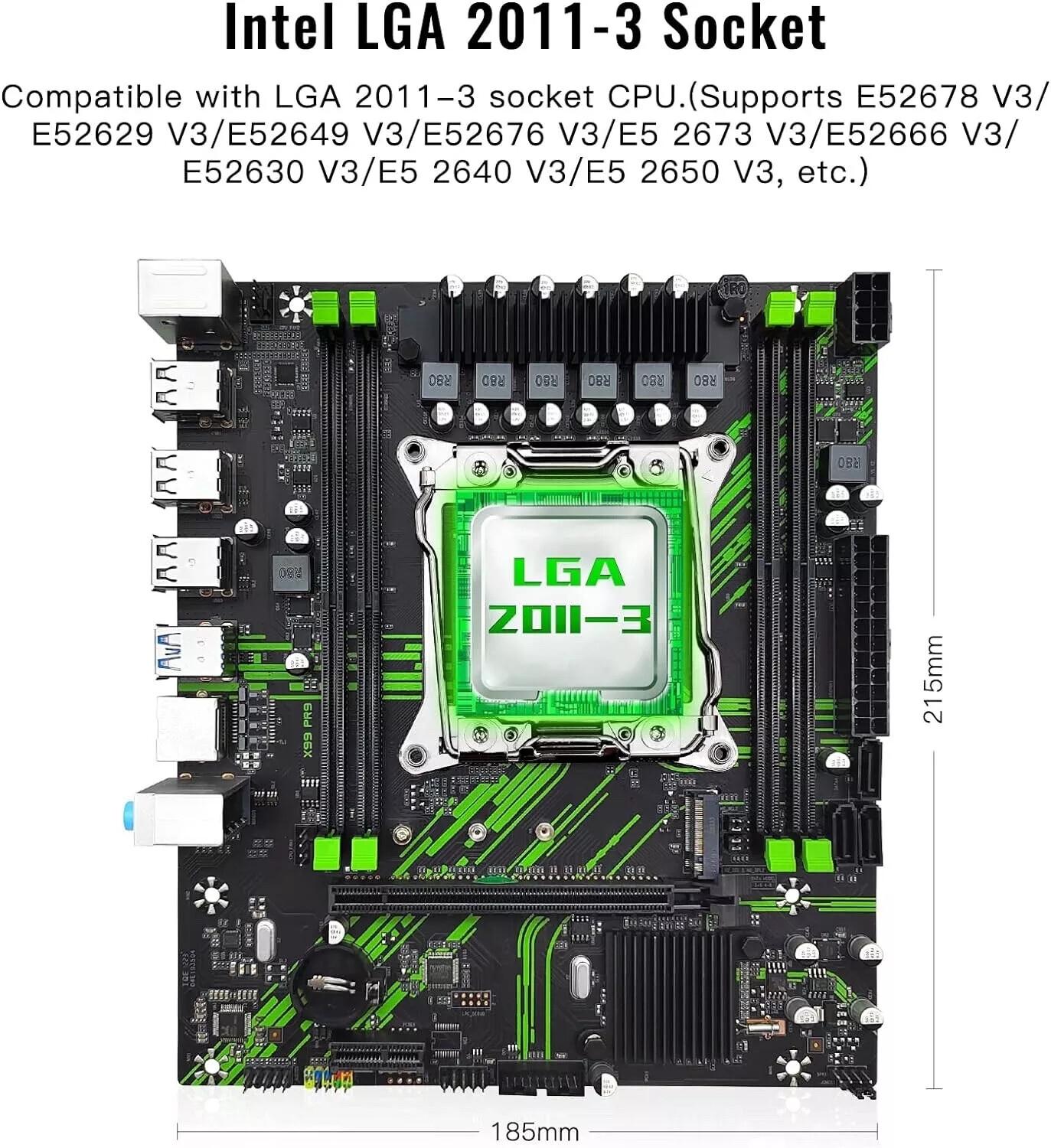 X99 PR9 Mainboard Intel Xeon E5 V3 V4 LGA 2011-v3 Sockel Prozessor (DDR4)