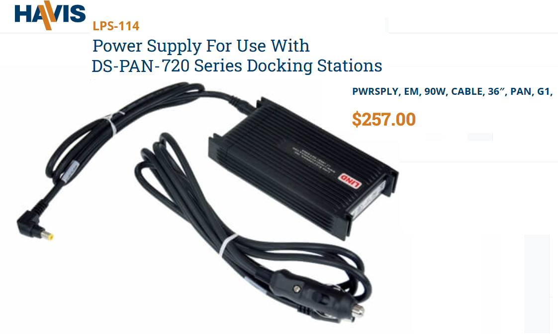 (1x) 99+% HAVIS LIND LPS-114 Power Supply for use with DS-PAN-720 Series Docking