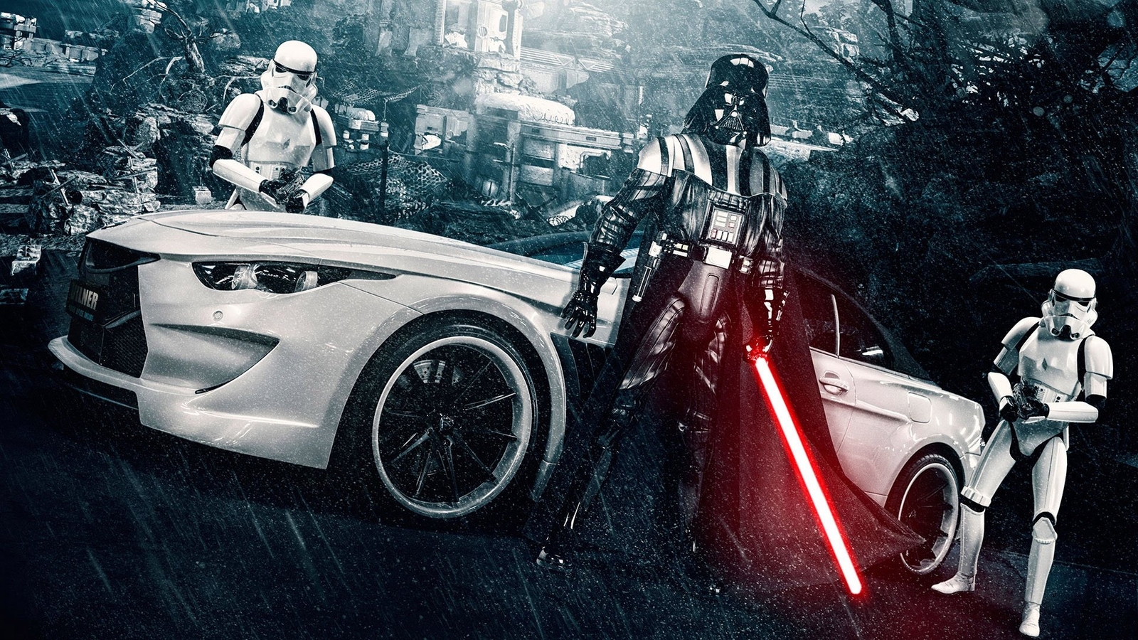Cars stormtrooper bmw m6 by Desk Mat Stitched