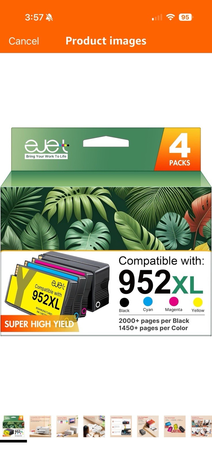 ejet 952XL Ink Cartridges Combo Pack High Page Yield