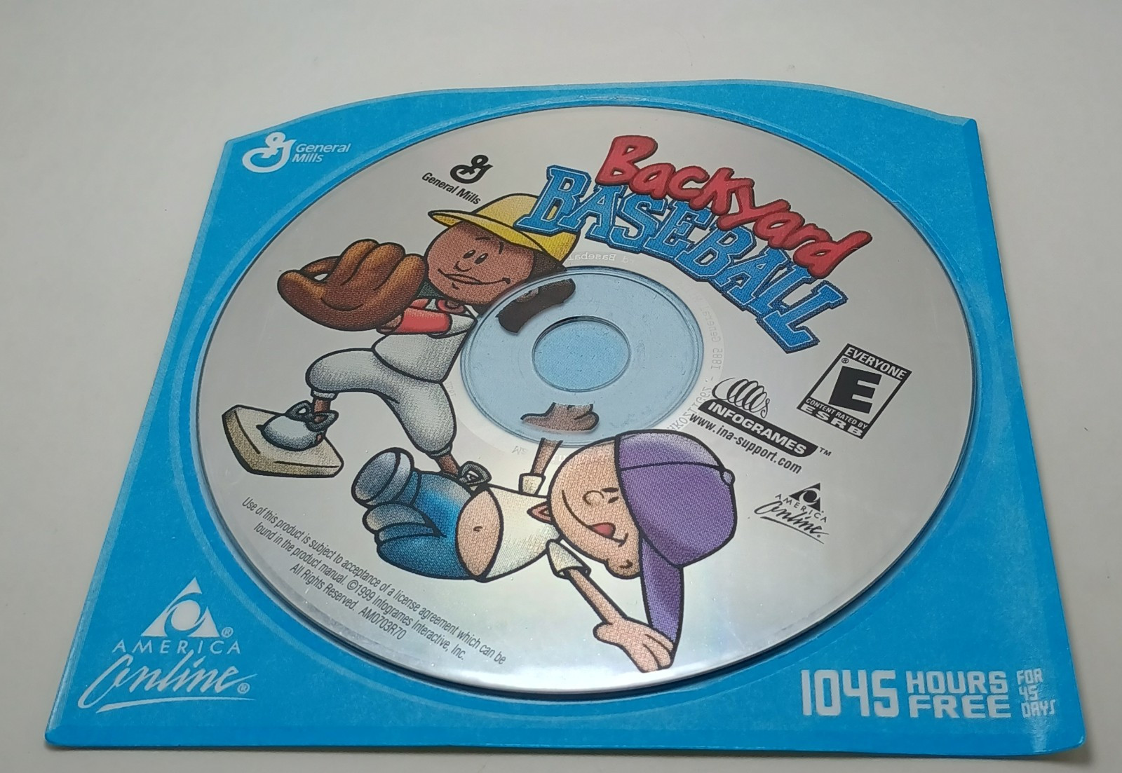 BACKYARD Baseball by General Mills Gane CD DISC New America Online IBM PC