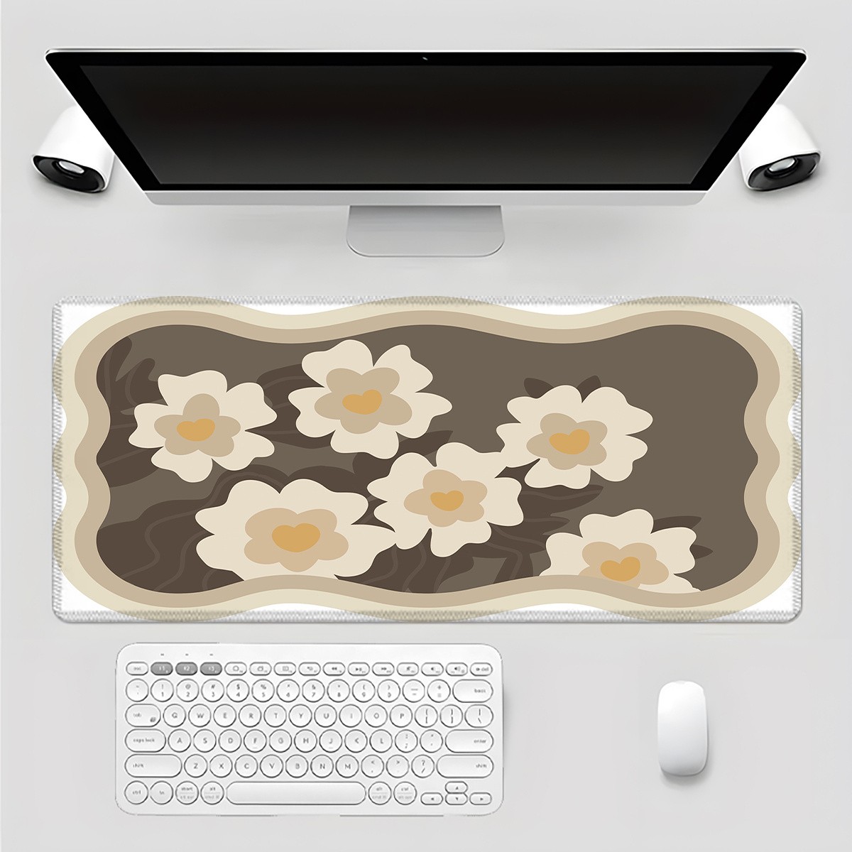 1pc 2D Printed Mouse Pad Features an Elegant Digital Print Design. It Effectiv