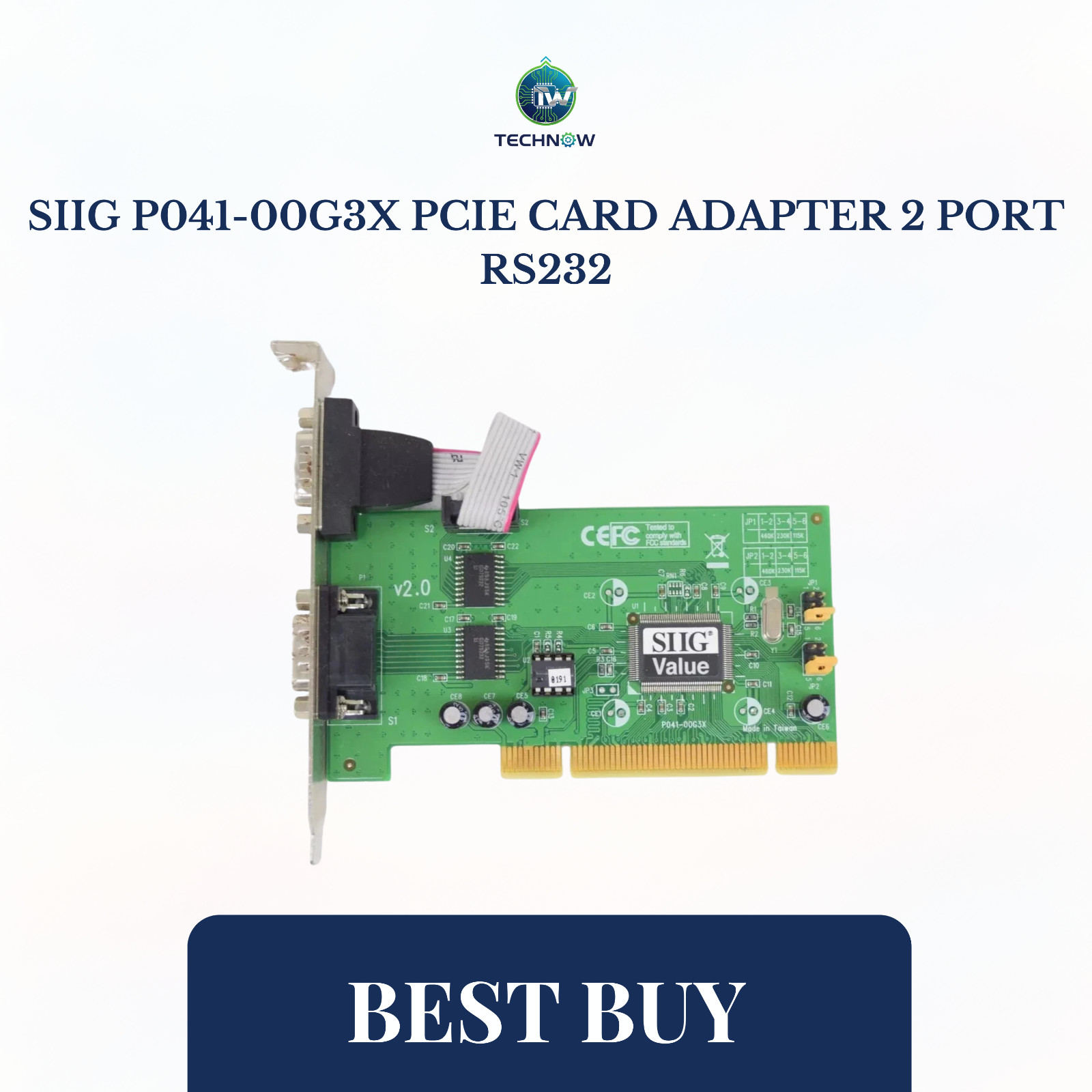 SIIG P041-00G3X PCIE Card Adapter 2 Port RS232