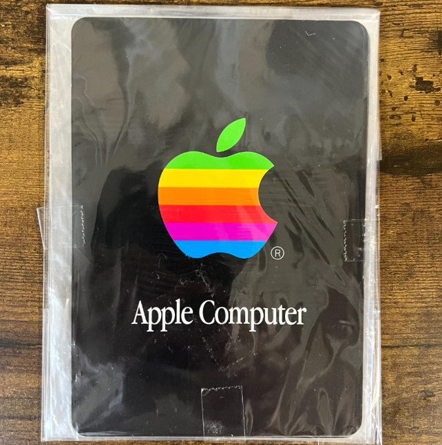 Rare Vintage Apple Computer Rainbow Logo Mouse Pad Sticker Back Deadstock NOS