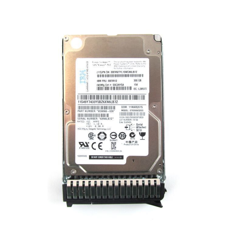 NEW IBM 00E9912 00E9927 300GB 15K RPM 2.5" SAS 6Gbps SFF HDD Hard Drive