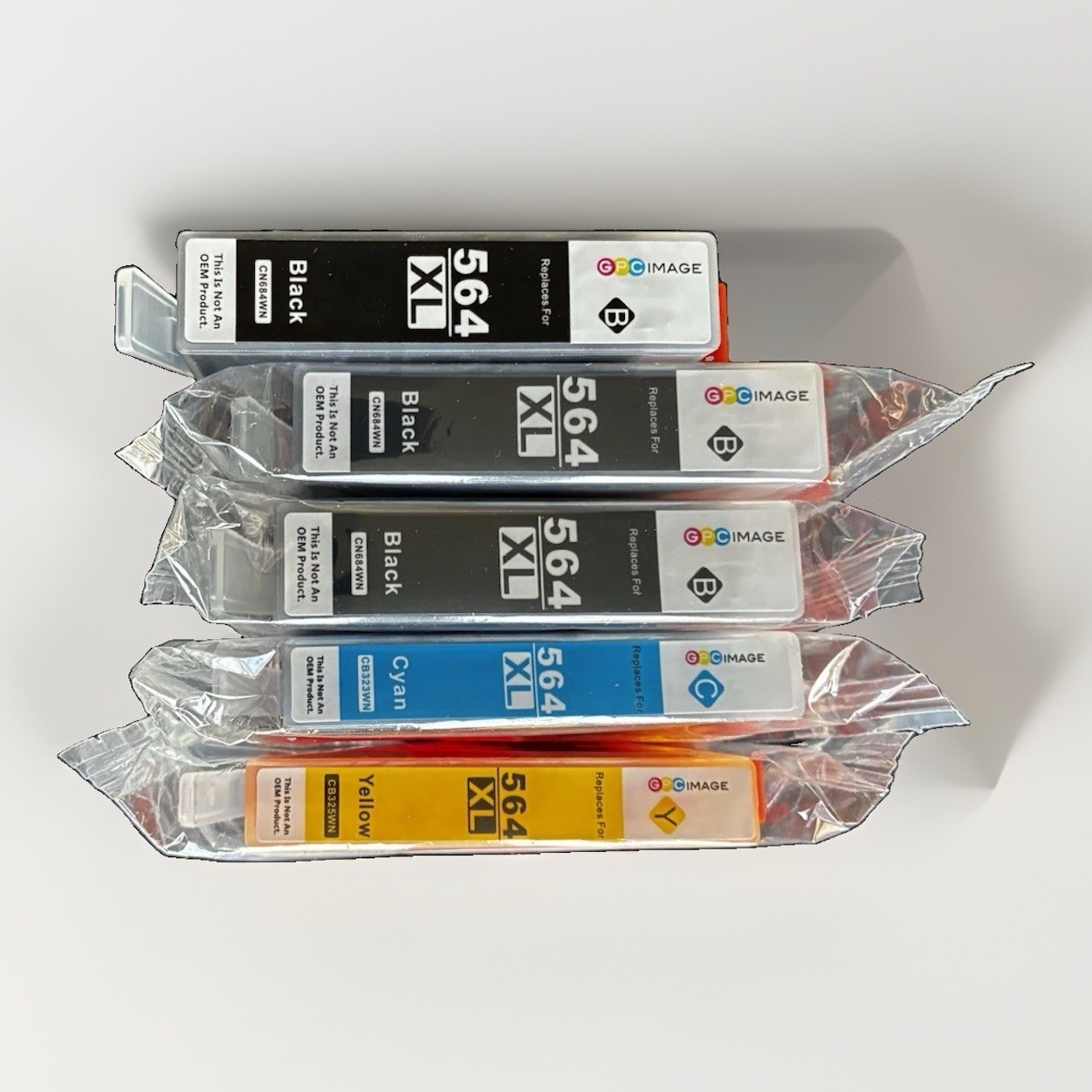 GPC Image 564XL Ink Cartridges Yellow, Cyan, And 3 Black - Open Box