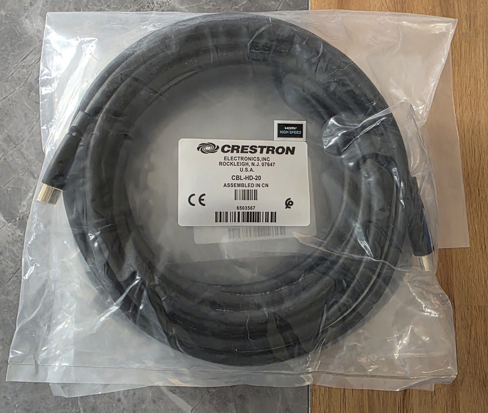 Crestron Certified CBL-HD-20 HDMI/HDMI Cable 18 Gbps 20 ft (1.8M) High Speed