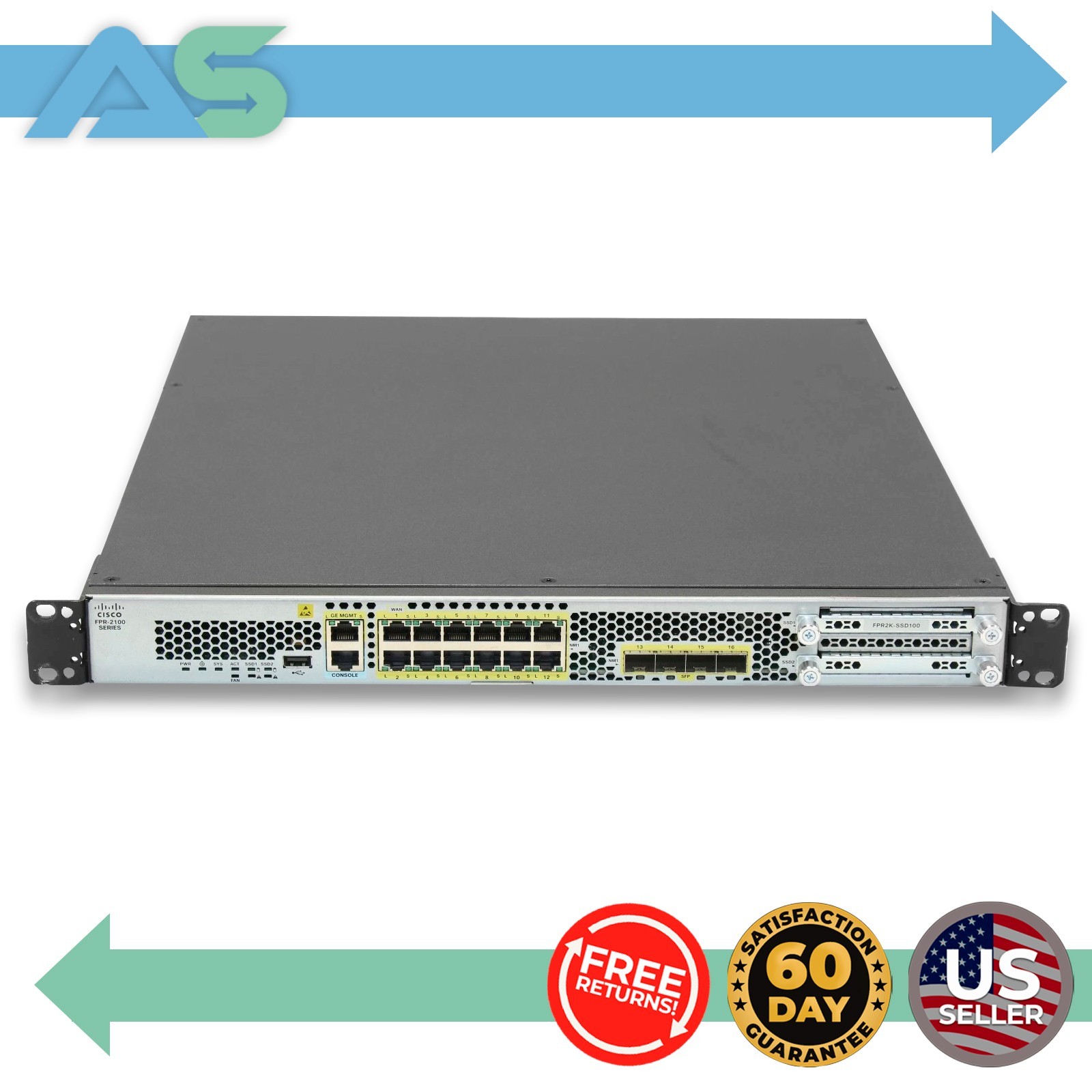 Cisco FPR-2100 11-Port Firewall Security Appliance /w Cisco MTFDDAK100TCC SSD