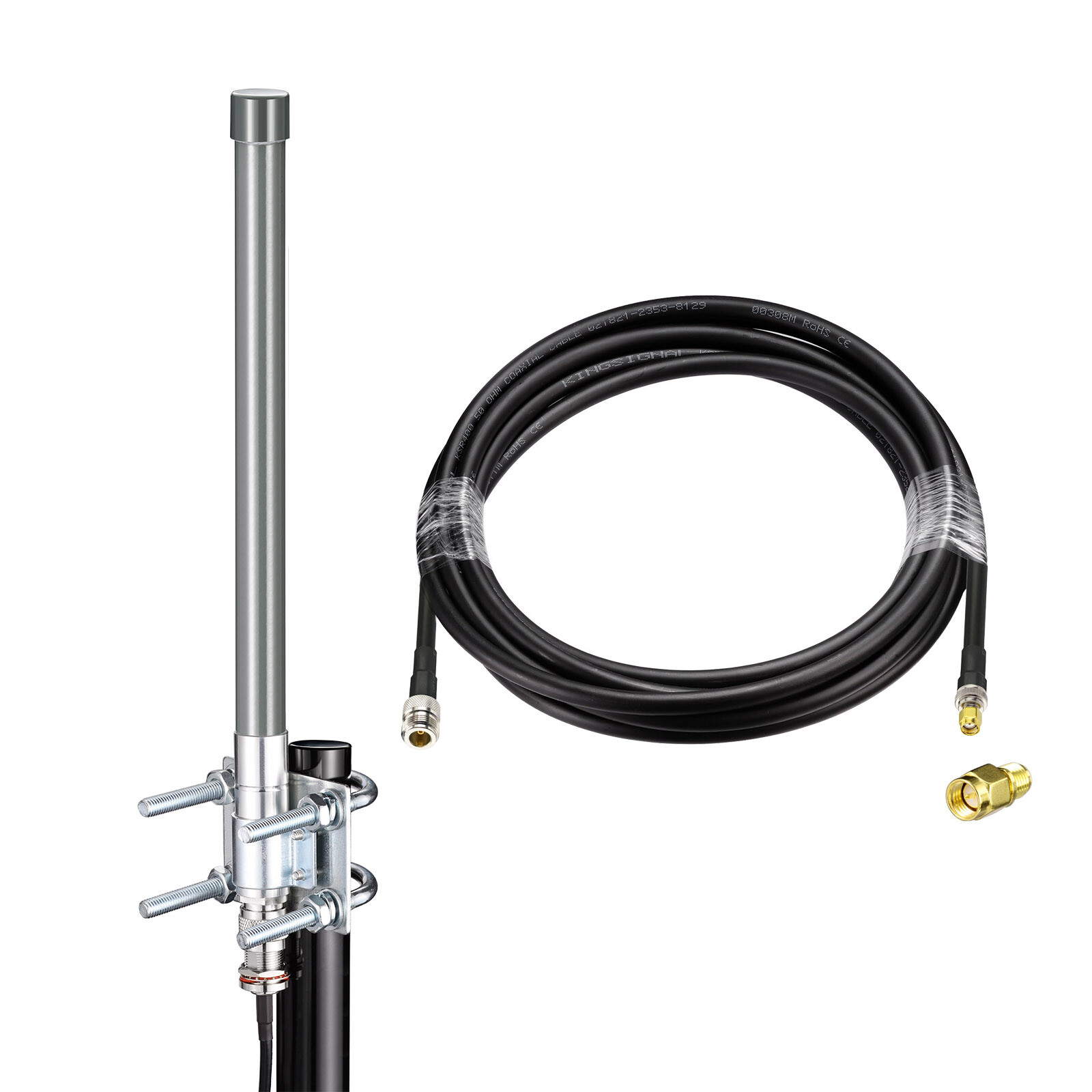 5.8dBi 868MHz Optimised Tuned Helium Omni Fiberglass Aerial Antenna & 3m ALSR400