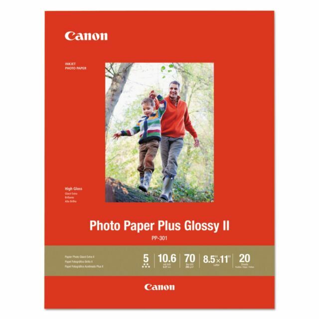 Canon Plus Glossy II PP-301 Inkjet Photo Paper 20 Sheets per Case, Lot of 15