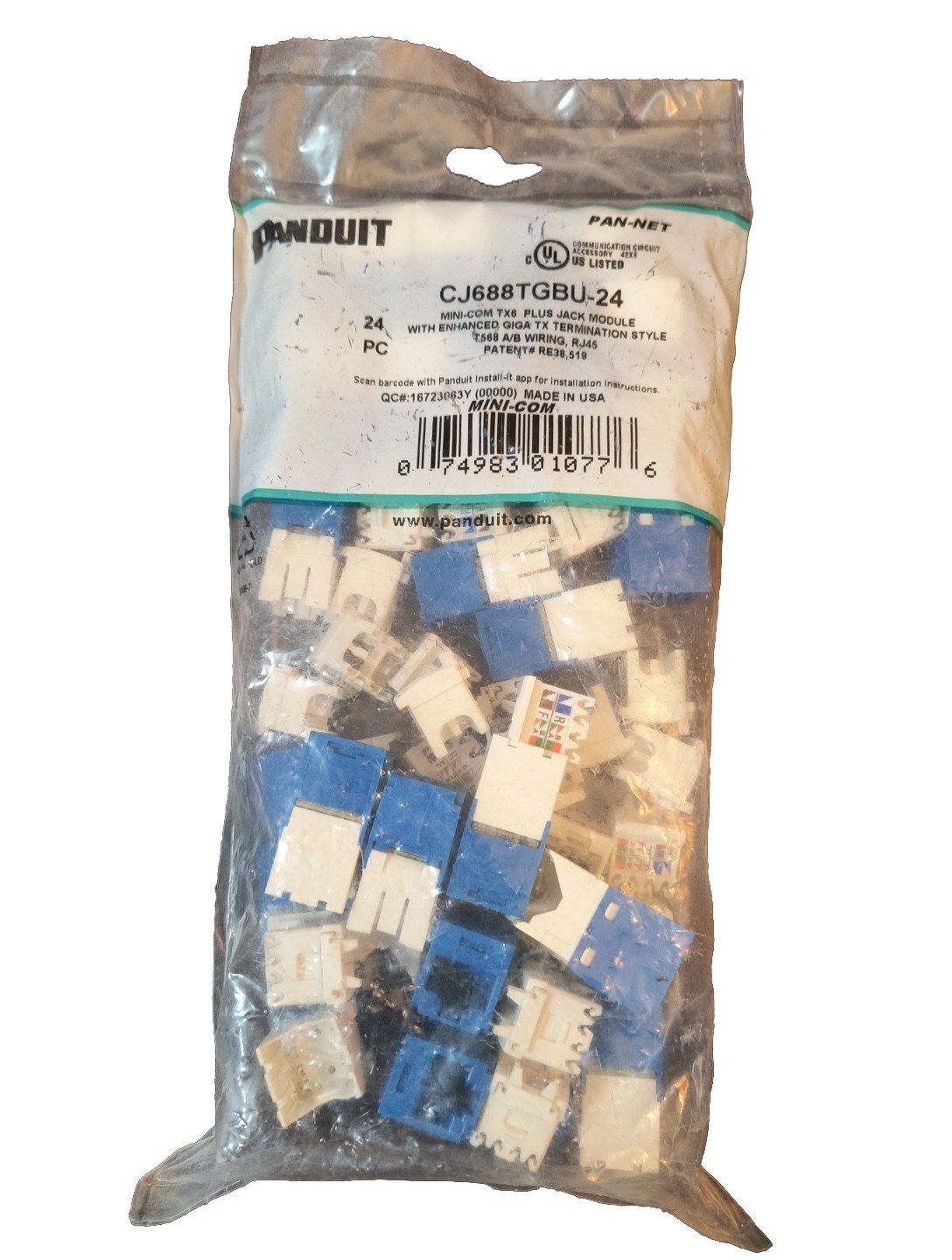 Panduit CJ688TGBU UTP Jack Module - Blue PACK OF 24 JCE 9