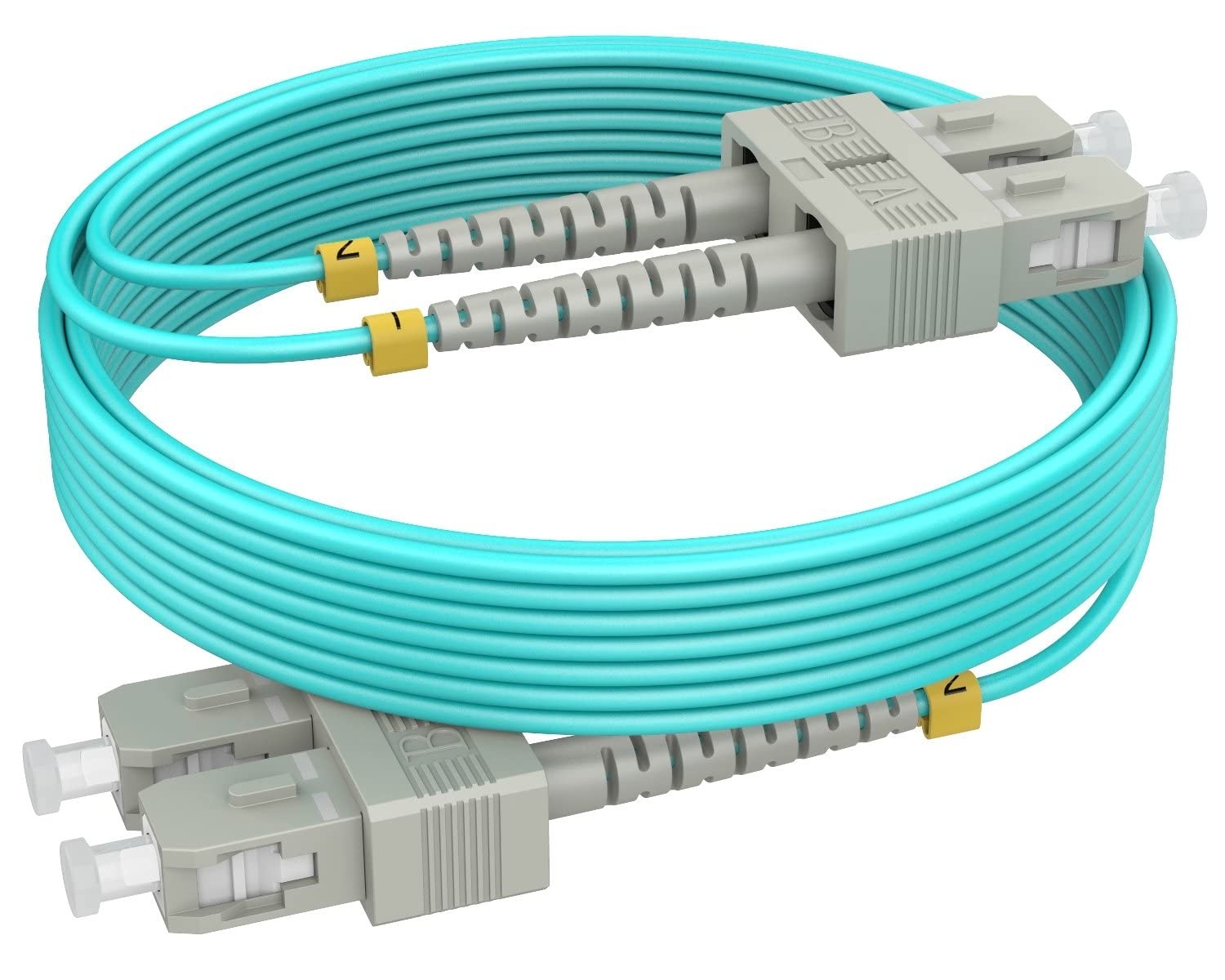 RamboCables OM4 SC to SC Fiber Patch Cable, 3ft/1m