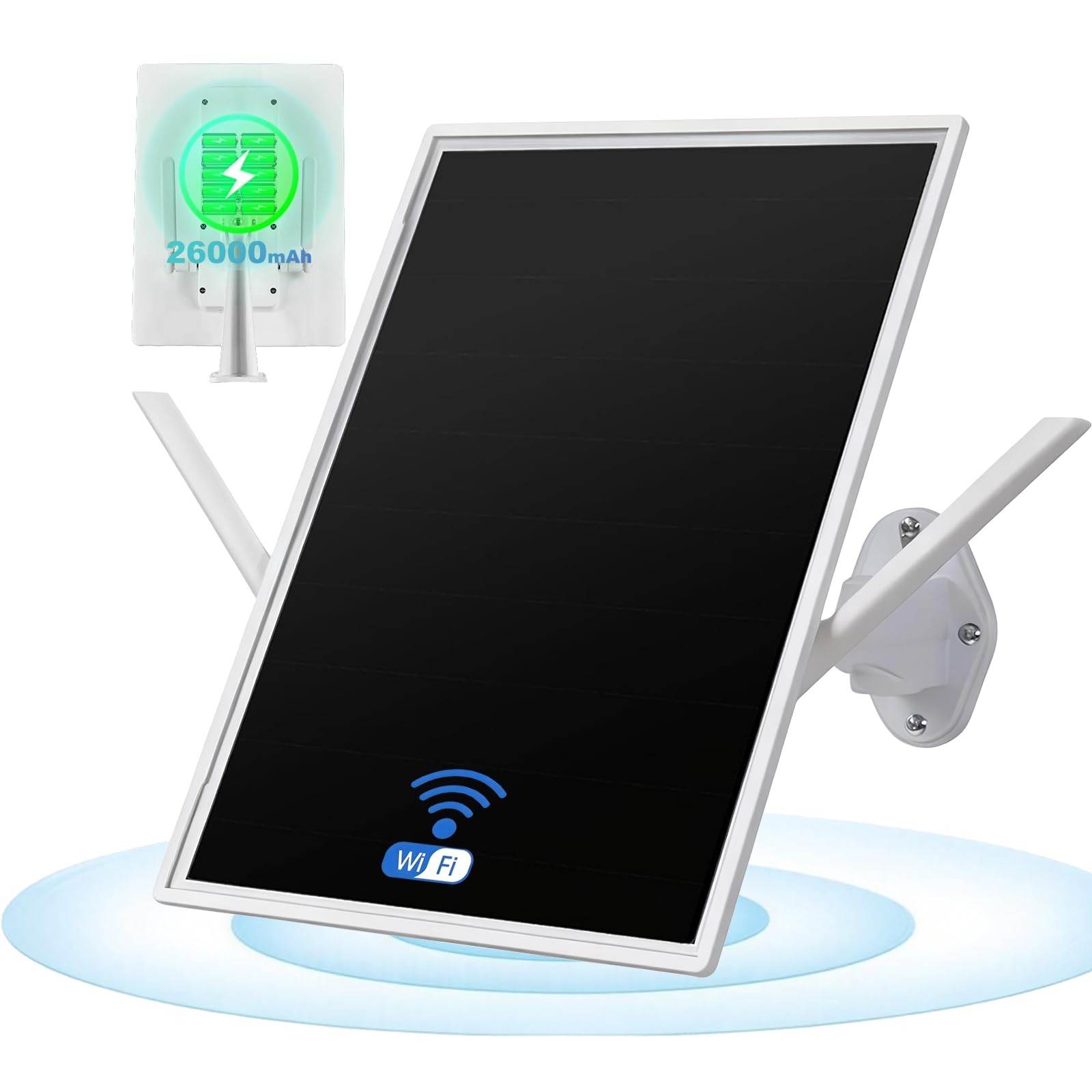 Solar WiFi Extender Signal Booster Outdoor, Long Range up to 500-feet, White